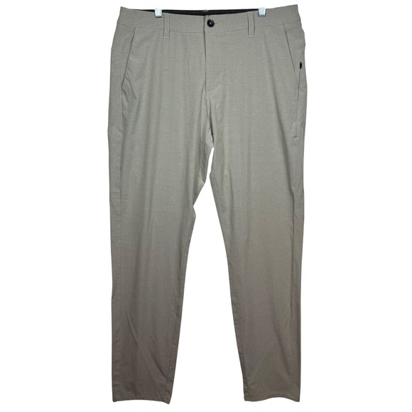 Vuori Aim Pant Mens 33 Khaki Tan V431 Technical Stretch Travel Chino Trousers - Picture 2 of 9